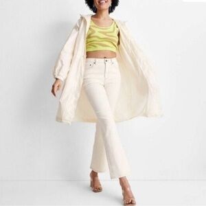 St. John Cream Straight Leg Jeans Sz-14